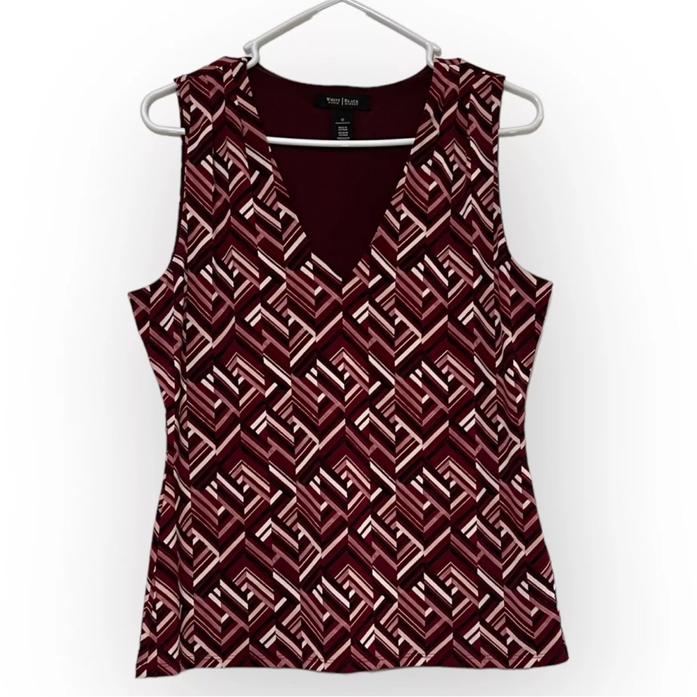 WHBM Geographic Chevron Print Sleeveless Blouse - Size XS - NWT! - Picture 6 of 8